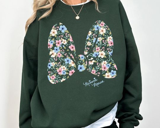 Discover Minnie Mouse Bow Flower Sweatshirt, Retro Minnie Mouse Sweatshirt, Minnie Besties Hoodie,  Kids Toddler Cute Sweatshirt, Mama Sweater