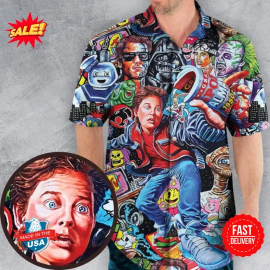 Discover Back To The 80s Pop Culture 80s Movies Characters Hawaiian Shirt