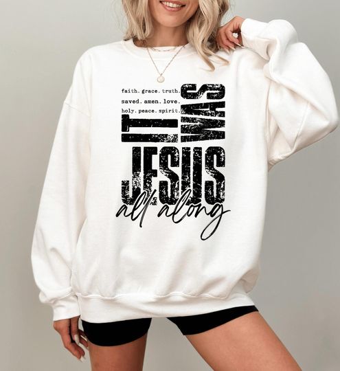 Discover Faith Cross Sweatshirt | Christian Hoodie | Minimalist Faith Shirt