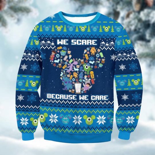 Discover Christmas Disney Monster Movie Ugly Sweater, Monsters Inc Xmas Sweater, Googly Bear Sweater, Schmoopsie Poo Sweater, Funny Gift