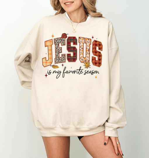 Discover Fall for Jesus Sweatshirt or Hpodie | Christian Autumn Plaid Faith Tee