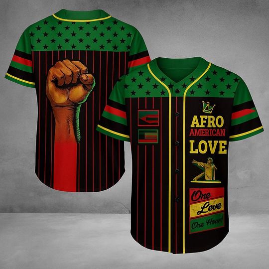 Discover Afro American Love 3D Baseball Jersey