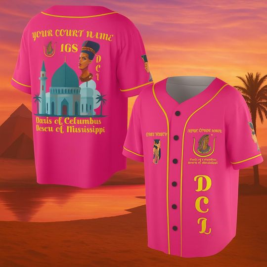 Discover Personalized Pink DCL Court of Columbus Shrine Baseball Jersey Unisex Tee