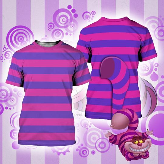 Discover Purple Blue Stripe Cat Halloween 3D T-Shirt, Family Group Costume