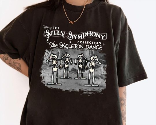 Discover Disney Halloween Silly Symphony Collection The Skeleton Dance Shirt, Dancing Skeleton Halloween Shirt, Mickey's Not So Scary Party 2025