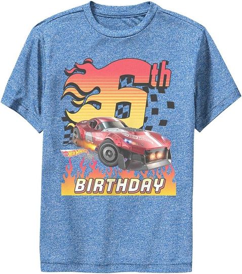 Discover Fifth Sun Hot Wheels Fast Six Birthday Boys Short Sleeve Performance Tee Shirt