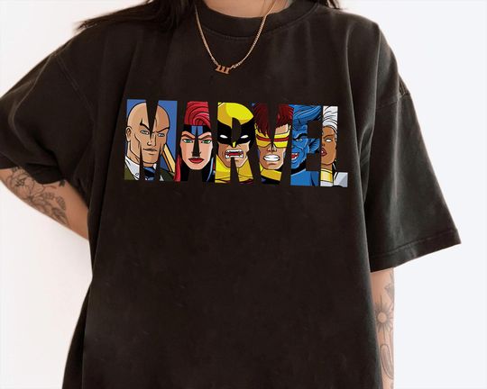 Discover Marvel Logo with X-Men Inside T-Shirt, Marvel Comics Tee, WDW Vacation Trip, Disneyland Family Party Gift, Disneyland Trip Outfits