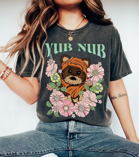 Discover Star Wars Yub Nub Cute Flower Cartoon Graphic T-Shirt, Ewok Celebration, Magic Kingdom Shirt, Walt Disney World, Disneyland Family Outfits