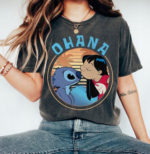 Discover Disney Lilo and Stitch Ohana Shirt, Retro 90s Stitch Ohana Means Family Shirt, Disneyland Trip Family Matching Outfits, Magic Kingdom
