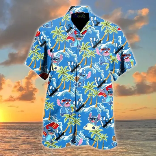 Discover Stitch Aloha Happy Alien Hawaiian Shirts , Aloha Hawaiian Shirt, Vacation Hawaii