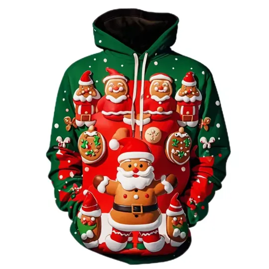 Discover Merry Christmas 3D Hoodie – Unisex Pullover, Santa Claus Festive Holiday