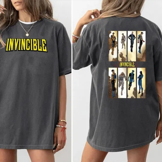 Discover Invincible Mark Superhero T-Shirt, Unisex Comic Book Costume, Double Sided T-Shirt
