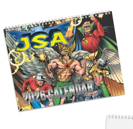 Discover JSA Calendar (2026) - Justice Society of America - Dr Fate, Huntress, Hawkman