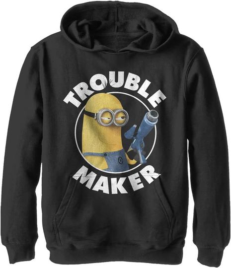 Discover Fifth Sun Kids' Minions Trouble Maker Youth Pullover Hoodie