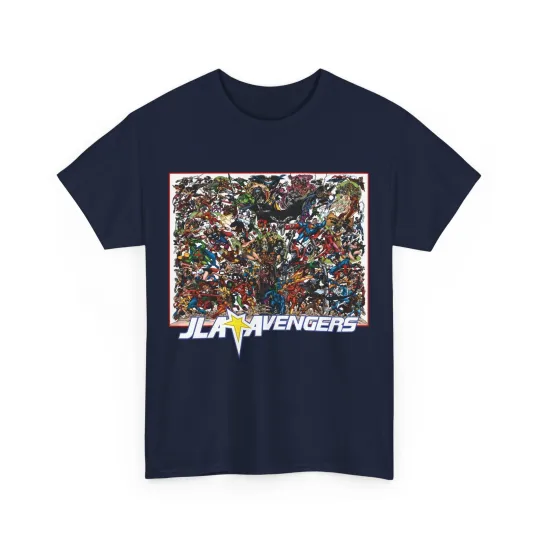 JLA Avengers T-Shirt - George Perez Art - DC & Marvel Crossover - Superman
