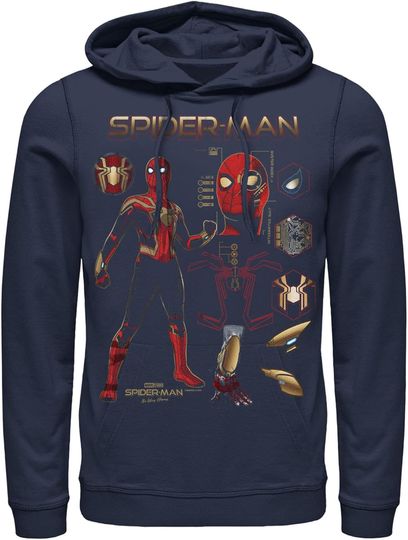 Discover Men's Marvel Spider-Man: No Way Home Iron Suit Gear Pull Over Hoodie