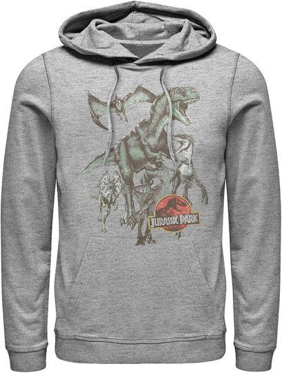 Fifth Sun Jurassic Park Dino Retro Group Mens Pullover Hoodie
