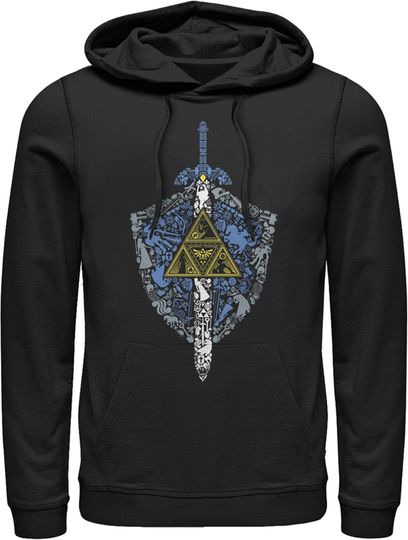 Fifth Sun Men's Nintendo Legend of Zelda Hidden Pattern Pull Over Hoodie