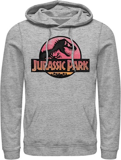 Fifth Sun Men's Jurassic Park Logo Sunset Pull Over Hoodie