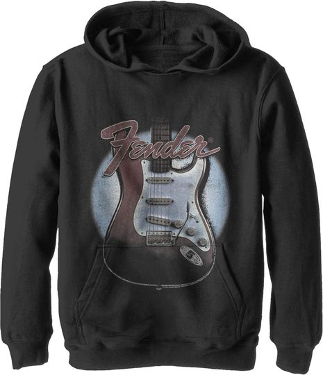Discover Boy's Fender Guitar Spotlight Logo Pull Over Hoodie