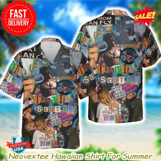 Discover Travis Rapper Wish You Were Here Aesthetic Design Hawaiian Shirt