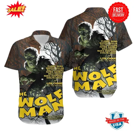 Discover Classic Horror Movie Wolfman Halloween Hawaiian