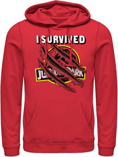 Fifth Sun Jurassic Park I Survived Mens Pullover Hoodie
