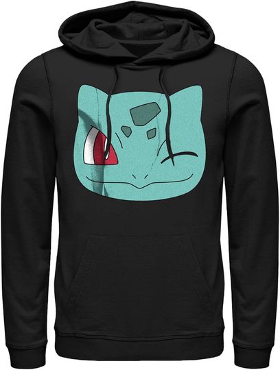 Fifth Sun Men's PKM Bulbasaur Wink Face Pull Over Hoodie