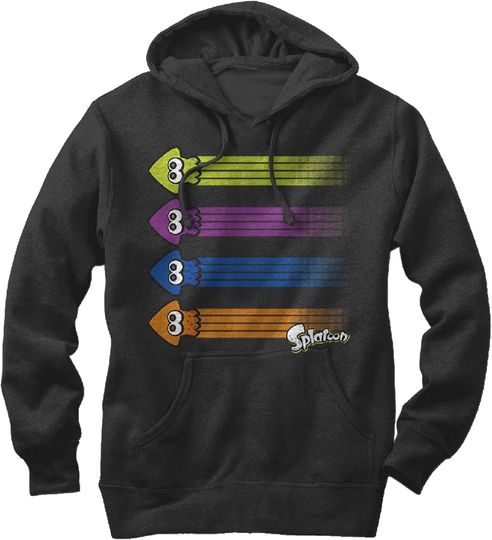 Fifth Sun Men's Nintendo Splatoon Inkling Squid Rainbow Pull Over Hoodie