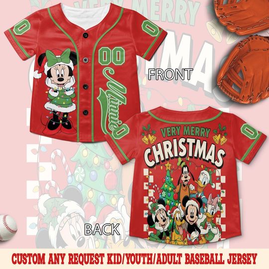 Discover Custom Disney Very Merry Christmas Baseball Jersey, Custom Disney Christmas All Characters, Disney Christmas, Christmas Group Jersey UN3402