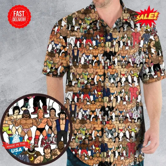 Discover 85-86 Wrestling Roster - Wrestling Hawaiian Shirt