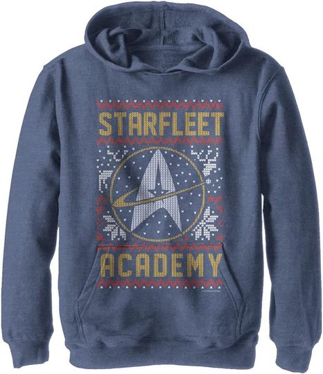 Discover Fifth Sun Kids' startrek2020: The Next Generation Starfleet Xmas Youth Pullover Hoodie