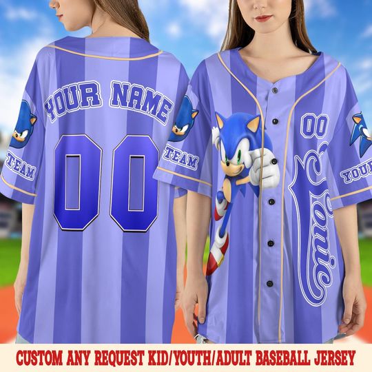 Discover Custom Disney Sonic Baseball Jersey, Personalized Sonic Baseball Jersey, Sonic Birthday Party Jersey, Sonic Birthday Gift SLVS09