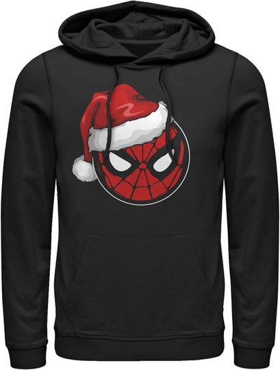 Discover Men's Marvel Christmas Spider-Man Santa Hat Pull Over Hoodie