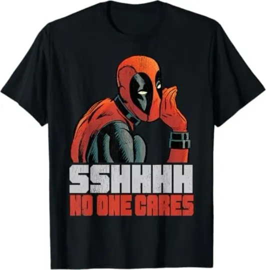 Discover Marvel Deadpool SSHHHH No One Cares Whisper T-Shirt