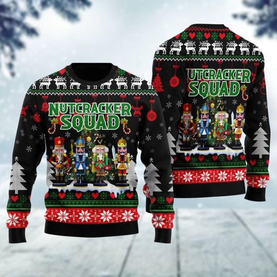 Nutcracker Ugly Christmas Sweater, Nutcracker Squad Xmas Sweater, Chinoiserie Nutcracker Sweatshirt, Xmas Party Gifts
