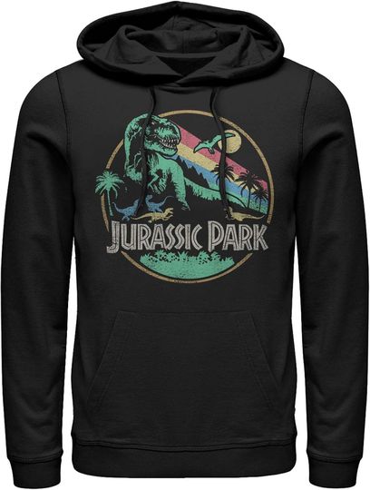 Fifth Sun Jurassic Park Retro Circle Mens Pullover Hoodie