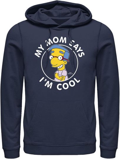 Fifth Sun Men's The Simpsons Millhouse My Mom Says I'm Cool Pull Over Hoodie