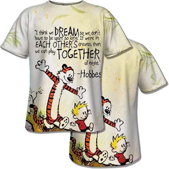 Discover T-Shirt 3D Unisex Calvins And Hobbes Comic Event Quotes
