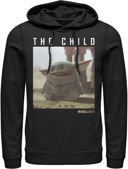 Men's Star Wars: The Mandalorian The Child Frame Pull Over Hoodie - Black - Large