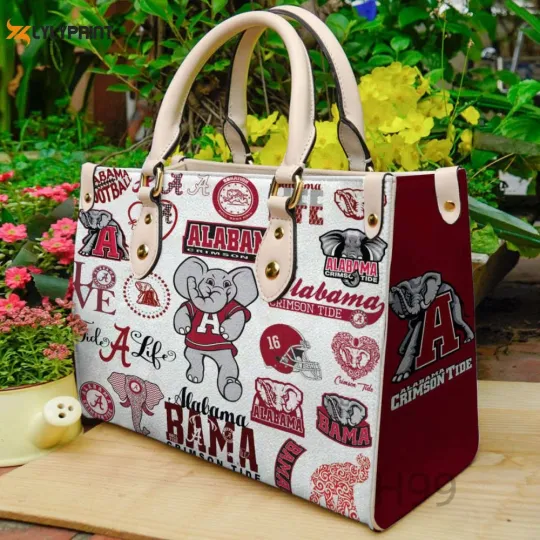 Discover Albm Crimson Tide Leather Handbag For Women Gift