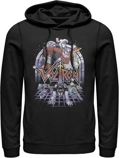 Fifth Sun Men's Voltron: Defender of the Universe Retro Robot Lions Pull Over Hoodie