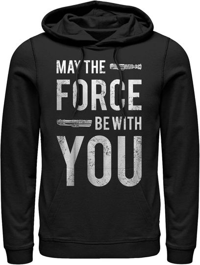 Discover Men's Star Wars May the Force Be With You Lightsaber Pull Over Hoodie