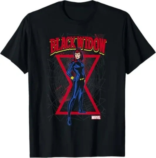 Discover Marvel Black Widow Classic Retro Comic Stance T-Shirt Size S - 5XL