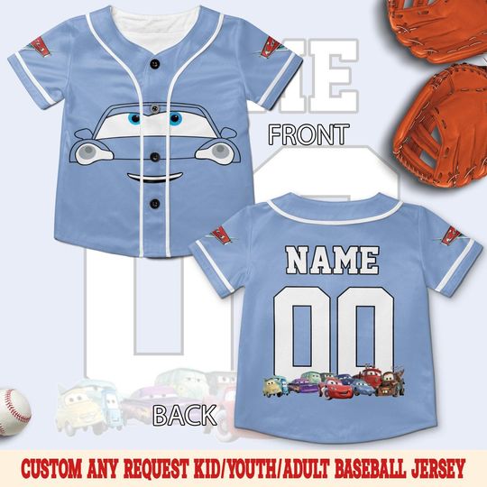 Discover Disney Cars Baseball Jersey, Cars Movie Characters Jersey, Cars Lightning McQueen And Friends Jersey, Cars Lightning Birthday Gift SLZN10