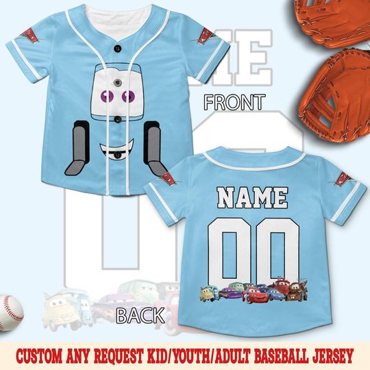 Discover Disney Cars Baseball Jersey, Cars Movie Characters Jersey, Cars Lightning McQueen And Friends Jersey, Cars Lightning Birthday Gift SLZN10