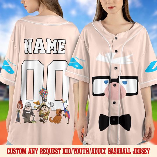 Discover Disney Up Movie Jersey, Pixar Up Characters Shirt, Disney Carl Birthday, Disney Ellie Baseball Jersey, Disney Carl And Ellie Shirt SL1U13