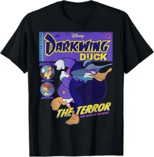Discover Disney Darkwing Duck Black T-Shirt Size S - 5XL