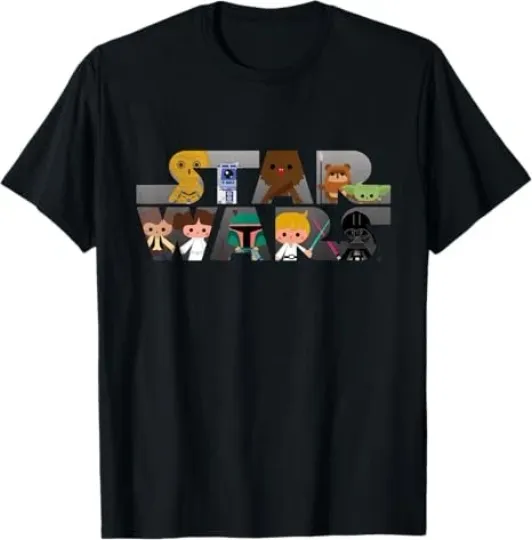 Discover Star Wars Logo Kawaii Multi-Character T-Shirt