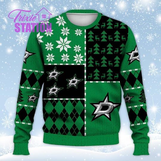 Discover DS Ugly Sweater Christmas, Ice Hockey Sweatshirt Pattern 3D All Over Print Hoodie, Shirt Xmas Full Print